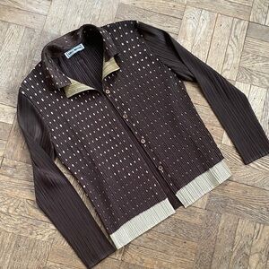 Galli nuova brown polka dot button down blouse